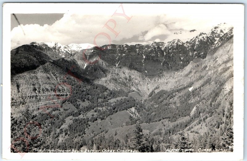 c1930s Ouray, CO RPPC Amphitheatre Basin Alpine Tours Real Photo Postcard A120