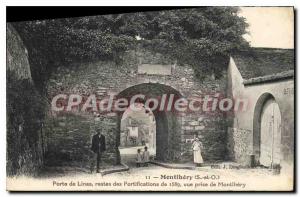 Old Postcard Montlhery S and O Gate Linas remains of fortifications from 1589...