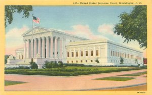 Washington DC US Supreme Court  Linen Postcard Unused