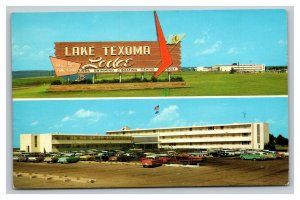 Vintage 1962 Advertising Postcard Lake Texoma Lodge Hwy 70 Kingston Oklahoma