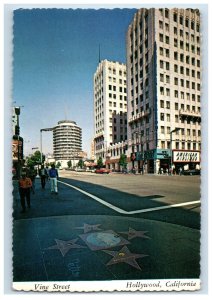 Vintage Vine Street Hollywood, California. Postcard 7XE