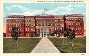 KS, Pittsburg  KANSAS STATE TEACHERS COLLEGE~Russ Hall CRAWFORD CO 1944 Postcard