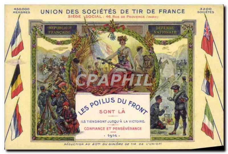 Old Postcard Union of France Shooting The companies hairy forehead Alpine Hun...