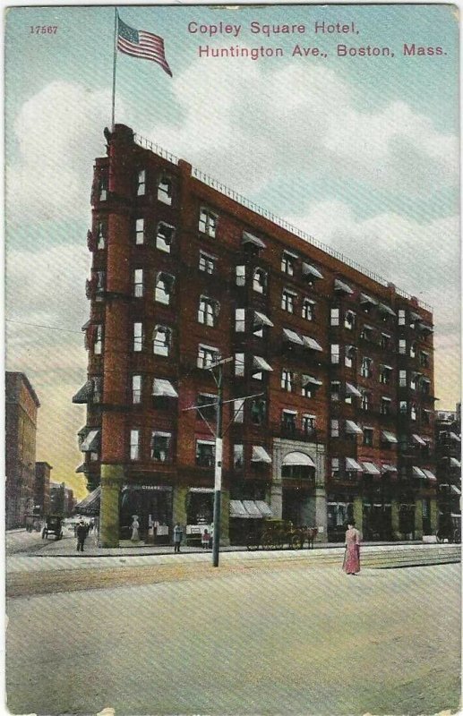 Vintage postcard, The Copley Square Hotel, Boston, Massachusetts. 