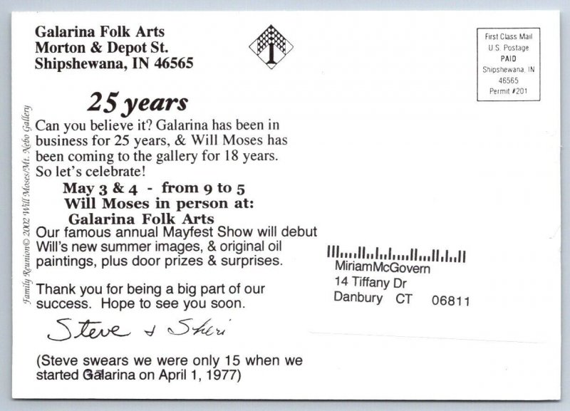 Family Reunion - Art Postcard By Will Moses