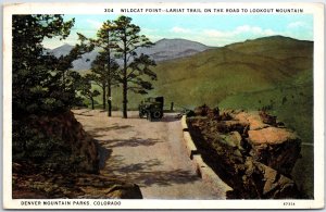 VINTAGE POSTCARD WILDCAT POINT LARIAT TRAIL ON THE ROAD TO LOOKOUT MOUNTAIN 1933