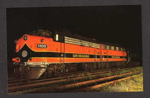 MA Cape Cod Railroad Train Loco 1100 & 1114 Hyannis Massachusetts Mass Postcard