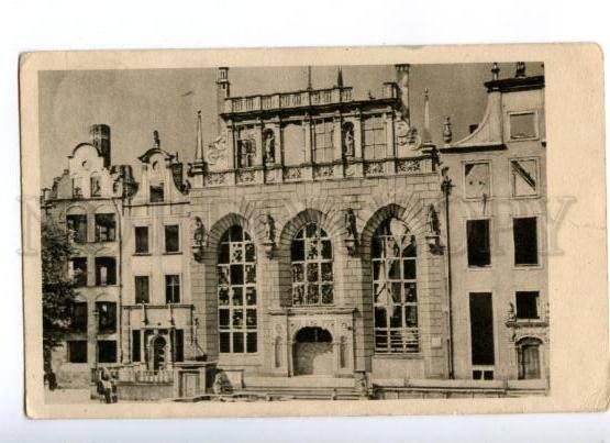 174159 POLAND GDANSK Ruiny Dworu Artusa Vintage RPPC to RUSSIA