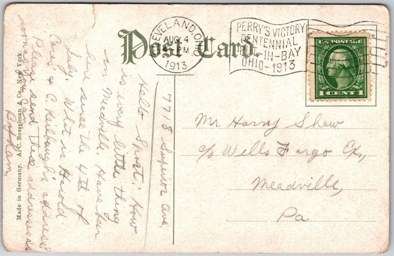 Cleveland OH-Ohio, 1913 Lake Side Hospital, Red Brick Facade, Vintage Postcard