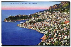 Old Postcard Principality of Monaco Vue Generale