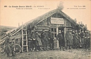 FRANCE~WWI 1914 ALSACE~VALLEE DE SCHLUCHT~ ALBERGE des POILUS~MILITARY POSTCARD