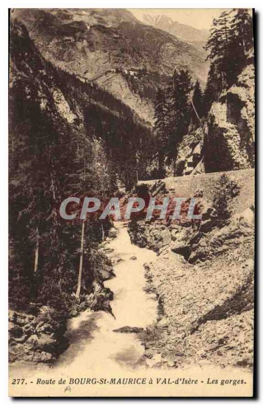 Old Postcard Bourg St Maurice Road Val d'Isere Gorges