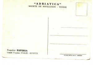 Postcard Adriatica Societe de Navigation Venise Ship Esperia