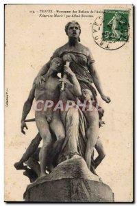 Troyes Old Postcard children Monument & # 39aube Victory or death! By Alfred ...