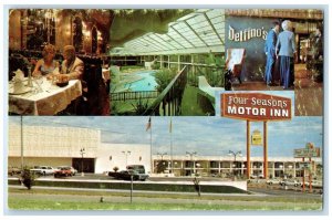 1960 Multi-View Four Season Motor Inn Carlisle Nebraska Vintage Antique Postcard