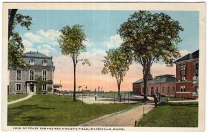 Waterville, Maine, View Of Colby Campus and Athletic Field