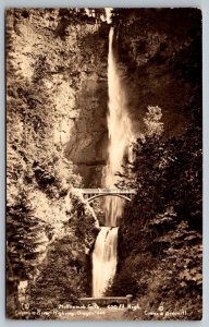RPPC Real Photo Postcard - Multnomah Falls - Columbia River Highway - Oregon