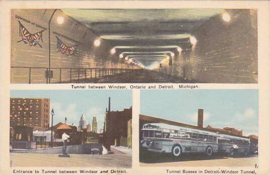 Canada Ontario Tunnel Between Windsor & Detroit 1947