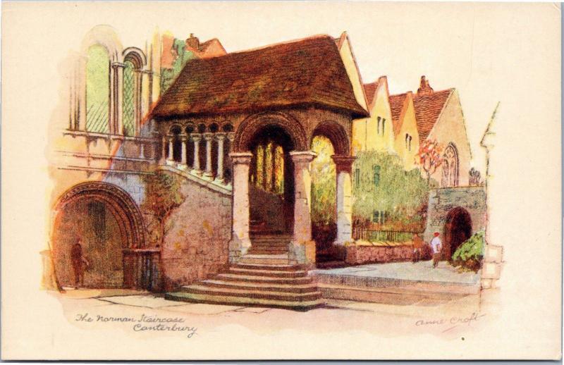 Anne Croft postcard - The Norman Staircase Canterbury-Vivian Mansell Series 2123