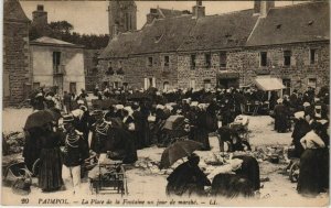 CPA AK PAIMPOL - La Place de la Fontaine un jour de marché (119330)