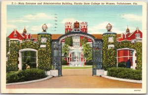 1941 Building Florida State College Tallahassee Florida FL Posted Postcard