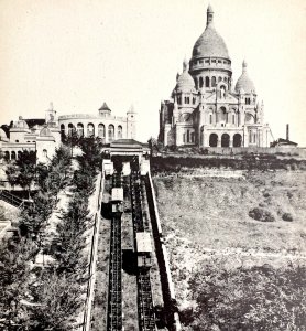 Paris France Funicular To Sacre-Coeur Incline 1910s WW1 Era Postcard PCBG12A