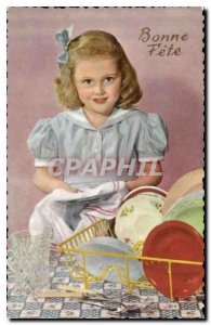 Old Postcard Bonne Fete Children