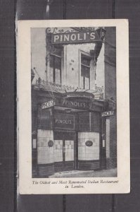 GREAT BRITAIN, LONDON, PINOLI'S RESTAURANT, WARDOUR ST., c1920 ppc., unused.