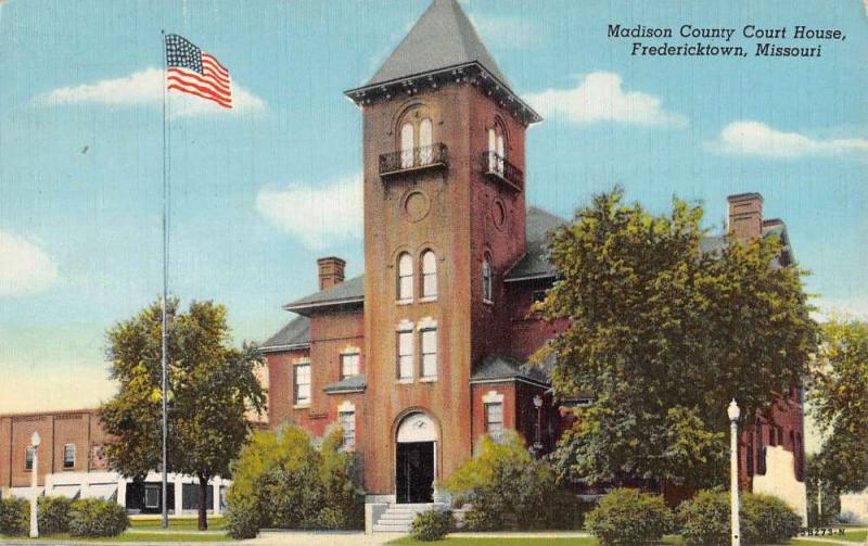 Fredericktown Missouri Madison Court House Street View Antique Postcard K71546