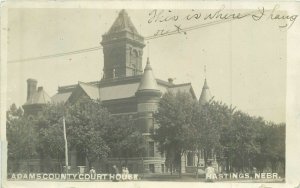 Hastings Nebraska Adams County Court House RPPC Photo Postcard 22-603