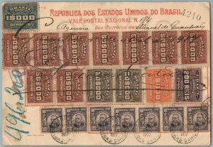 BRAZIL 1917 ANTIQUE POSTCARD w/ STAMPS