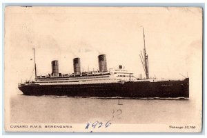 1926 Cunard R.M.S. Berengaria Steamer Ship Southampton Paquebot Antique Postcard