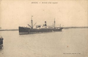 Belgium Anvers Antwerp Boat Ship Arrival of a Steamer B41