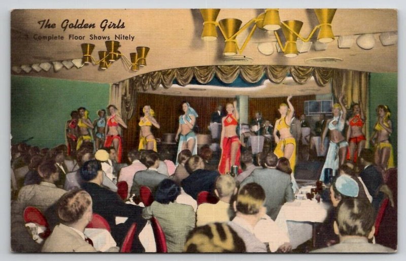 Reno NV Showgirls Golden Girls At Golden Bank Casino Nevada Postcard F35