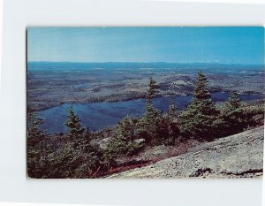 Postcard Eagle Lake From Cadillac Mountain Acadia National Park Maine USA