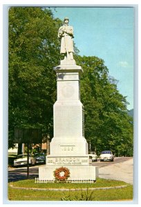 c1960's Civil War Monument Soldier Brandon Vermont VT Vintage Postcard