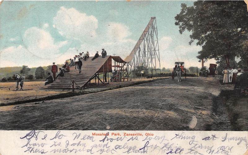 D18/ Zanesville Ohio Postcard 1907 Moxahala Park Amusement Park High