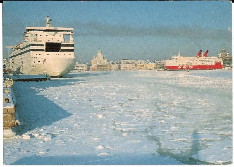 Cruise Ships - Helsinki Harbor - Post Card - Unused