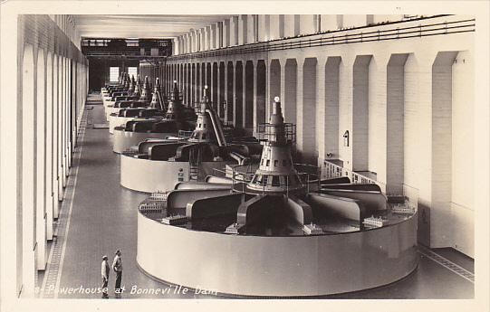 Powerhouse at Bonneville Dam Oregon Real Photo