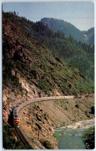 Postcard - The California Zephyr winds through famed Feather River Canyon - CA