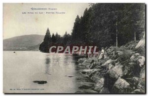 Gerardmer Old Postcard The shores of Lake Small cliffs (fisherman)