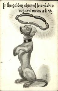 Dog Hot Dogs Golden Chain Comic Artist Signed CFL c1910 P...