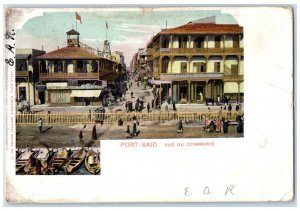 c1905 View of Street of Commerce Port-Said Egypt Posted Antique Postcard