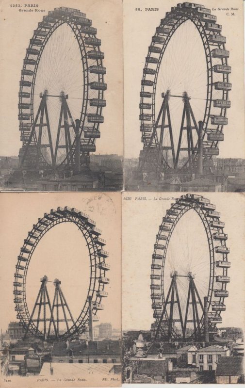 PARIS BIG WHEEL LA GRANDE ROUE France 35 Vintage Postcards pre-1940 (L5782)