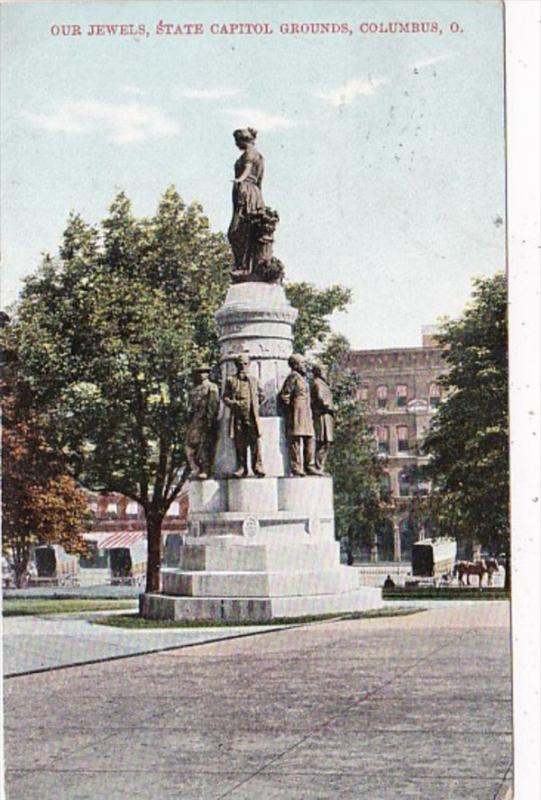 Ohio Columbus Our Jewels Statue Stae Capitol Grounds 1908