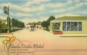 Chula Visa Motel roadside San Diego California Teich Postcard 20-4250