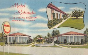 MOTEL ROTUNDA NORTH MIAMI FLORIDA ADVERTISING POSTCARD 1956
