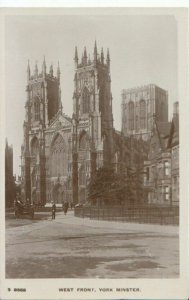 Yorkshire Postcard - West Front - York Minster - Real Photograph - TZ11714