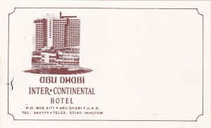 Abu Dhabi Intercontinental Hotel Vintage Luggage Label sk3400