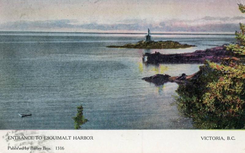 Canada - British Columbia, Victoria. Entrance to Esouimalt Harbor, Lighthouse